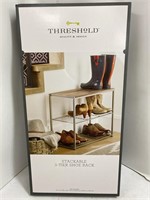 Threshold Stackable 3 Tier Shoe Rack