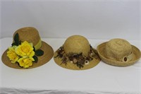 Three VERY NICE Ladies' Straw Hats