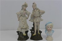 Lot Vintage Bisqueware Figurines