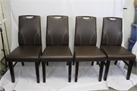 4 Contemporary Naugahyde Side Chairs