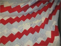 Antique Zig Zag Patch Work Hand Made Quilt