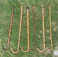 6 WOODEN CANES