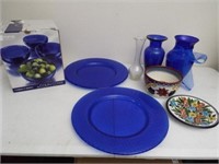 Bowls, Plates, Vases, mostly blue (12+)