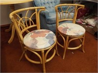Bamboo Style Chairs, 27"hx 19"x 18" (2)