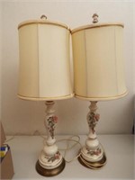 Lamp Pair, Floral Design