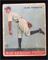 1933 Goudey #128 Herb Pennock baseball card -