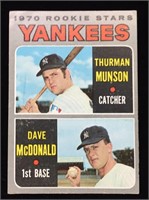 1970 Topps #189 Thurman Munson rookie card -