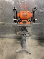 8” bench grinder , single phase with pedestal