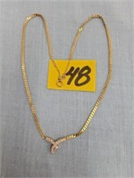 14kt - 6.5gr. Y/G 15" Diamond Necklace -