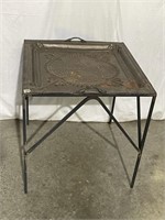 Metal Tray Top Serving Table