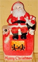 Santa On Fireplace Blow Mold