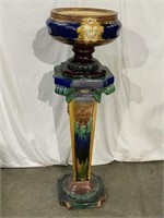 Large Porcelain Jardiniere and Pedestal