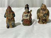 3 small Oriental Figurine