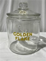 Vintage Golden Flake jar with lid
