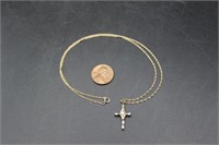 Vintage 14K Gold Chain & Cross Pendant
