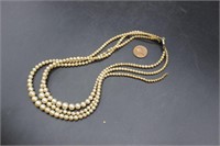Vintage # Strange Pearl Necklace with Silver Clasp