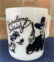 HOPALONG CASSIDY MILK GLASS COFFEE CUP