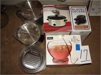 Kitchen Appliances & Stainless Cookware (Some New)