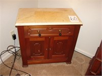 Marble Top Commode with Teardrop Pulls & Bottom