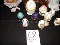 Bride Doll, Porcelain Egg Holders & Music Boxes,