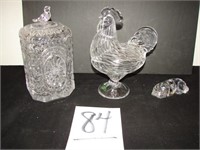 3 Glass Crystal Items Including Hofbauer German