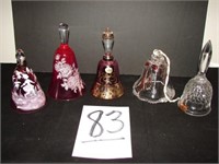 5 Assorted Glass Bells (Some Marked)