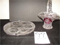 Hofbauer Byrdes Crystal Including Round Platter,