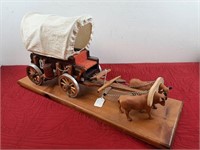 FOLSOM PRISON INMATE MADE OX & CARRIAGE WOOD ART