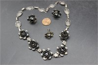 Vintage Coro Sterling Silver Necklace & Earrings