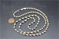 Vintage Italian Silver 925 Diamond twist Necklace