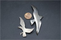 Vintage Sterling Silver Bird Brooches