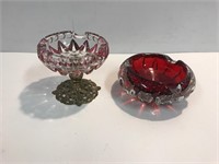 Decorative glass ashtray/ candy dish :)