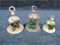 3 ANITA MEADERS CHRISTMAS BELLS 2 HAVE SAMLL CHIPS