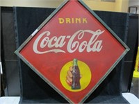 DRINK COCA-COLA DIAMOND SIGN W/ BOTTLE