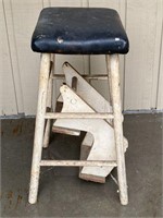 OLD WOODEN STEP STOOL