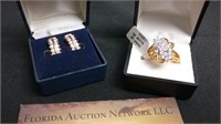 14kt Gold Plated Ring & Clip-on Earrings