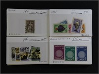 Worldwide Stamps on dealer cards, mostly catalog v