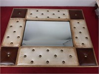 29x24 LEATHER RIVETTED MIRROR