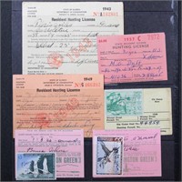 US Stamps Hunting Licenses, some with Federal Duck