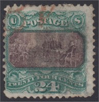 US Stamp #120 Used with repaired perf CV $1100