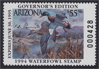 Arizona State Duck Stamp 1994 Governor's edition M