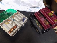 2 tackle boxes with tackle