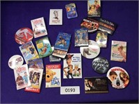 25 MOVIE METAL PICTURE BADGES SEE PHOTO