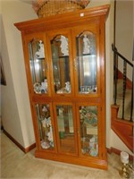 CHINA CABINET 76"H 40"W 11"D WITH LIGHT CONTENTS