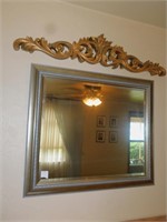 GOLD FRAMED MIRROR (24" TALL X 27" WIDE) AND GOLD