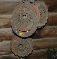 vintage metal planter wheels