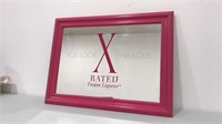 X rated fusion liqueur mirrored sign.  23x18