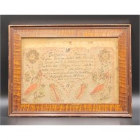 A Very Early American Fraktur, Dating 18-19th C