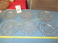 6pc Vintage Glass Serving Trays
