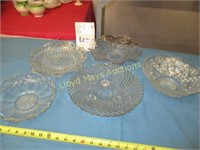 5pc Vintage Glass Serving / Center Bowls